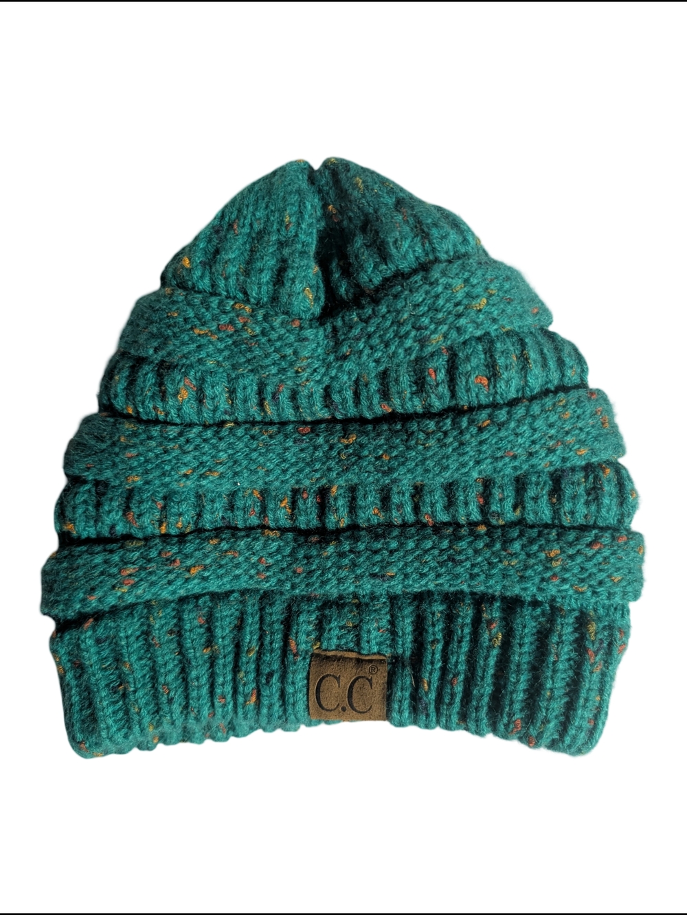 Chunky Sea Green Confetti Knit Beanie